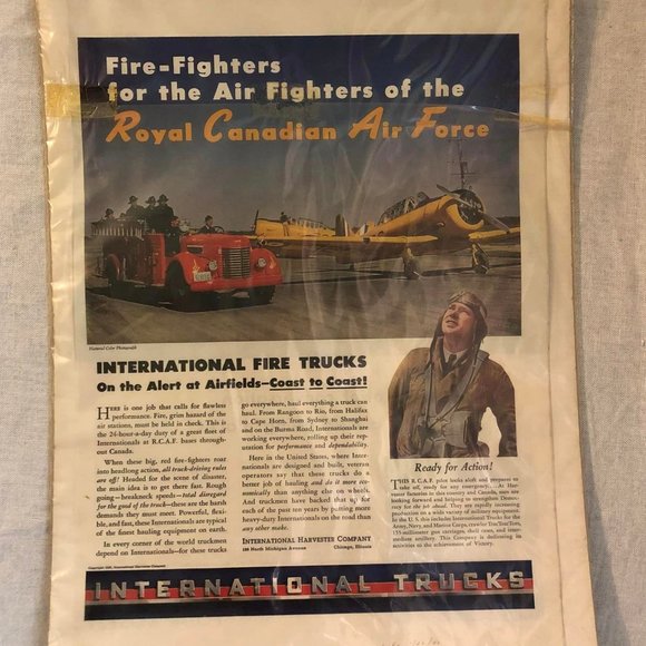 Lot of 2 1/26/1942 Life Firetruck/Car Ad & 3/24/1956 Firetruck/Airplane Saturday - Picture 4 of 7